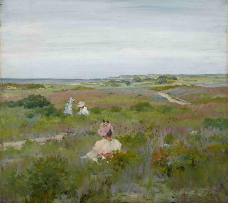 Landscape; Shinnecock, Long Island,William Merritt Chase,Oil Painting,Oil Painting, outdoors