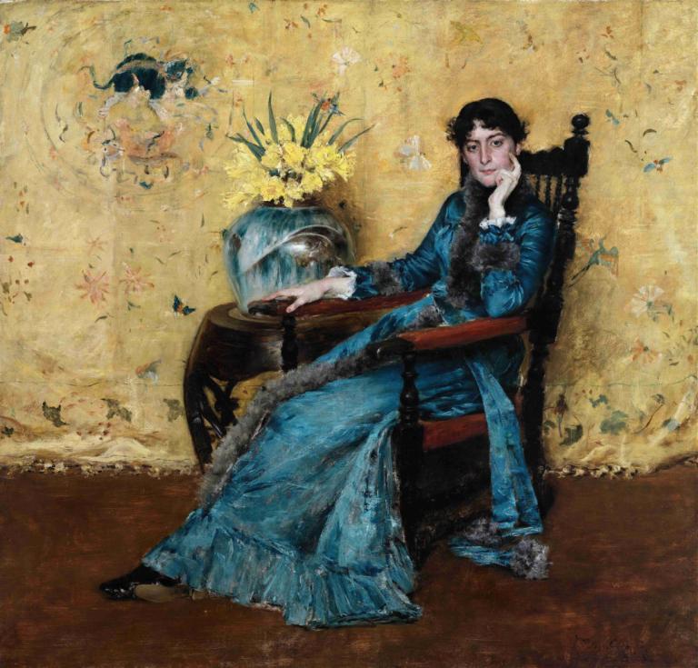 Portrait of Dora Wheeler,Portret Dore Wheeler,William Merritt Chase,Oljna slika,Oljna slika, 1 dekle, solo