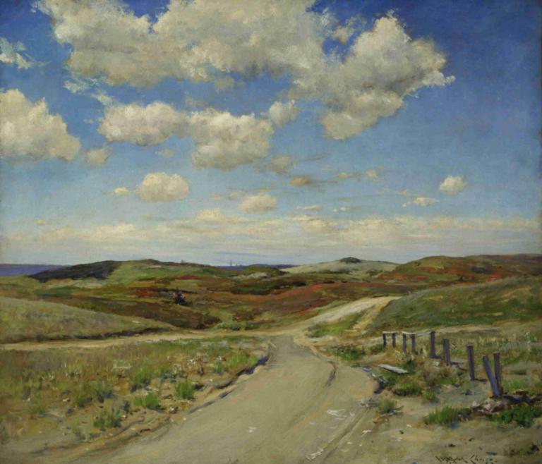 Shinnecock Hills,William Merritt Chase,Oil Painting,Oil Painting, outdoors, no humans, scenery, sky, cloud