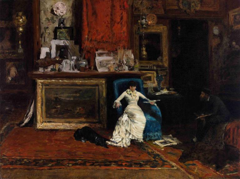 The Tenth Street Studio,Studion på tionde gatan,William Merritt Chase,Oljemålning,Oljemålning, klänning