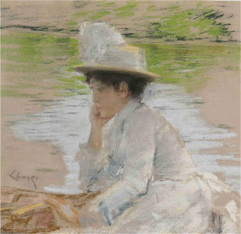 Untitled (Portrait of Mrs. Chase),Utan titel (Porträtt av Mrs Chase),William Merritt Chase,Oljemålning