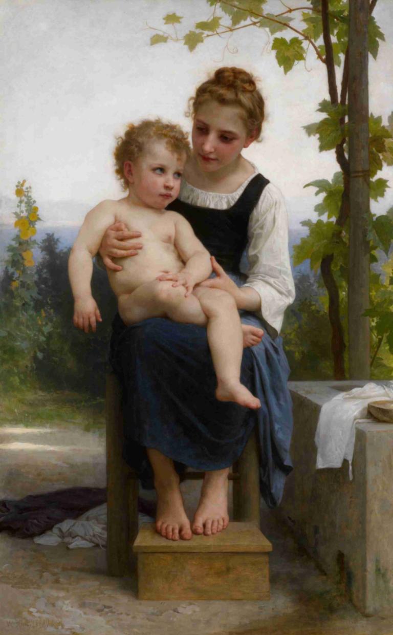 Avant le bain,Ennen uintia,William-Adolphe Bouguereau,Öljymaalaus,Öljymaalaus, kuvataideparodia