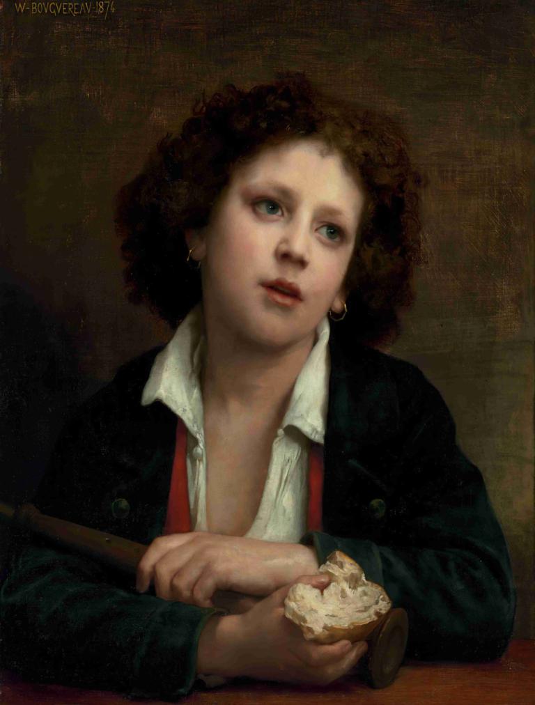 Enfant italien tenant une croute de pain,Italialainen lapsi pitelee leivänkuorta,William-Adolphe Bouguereau