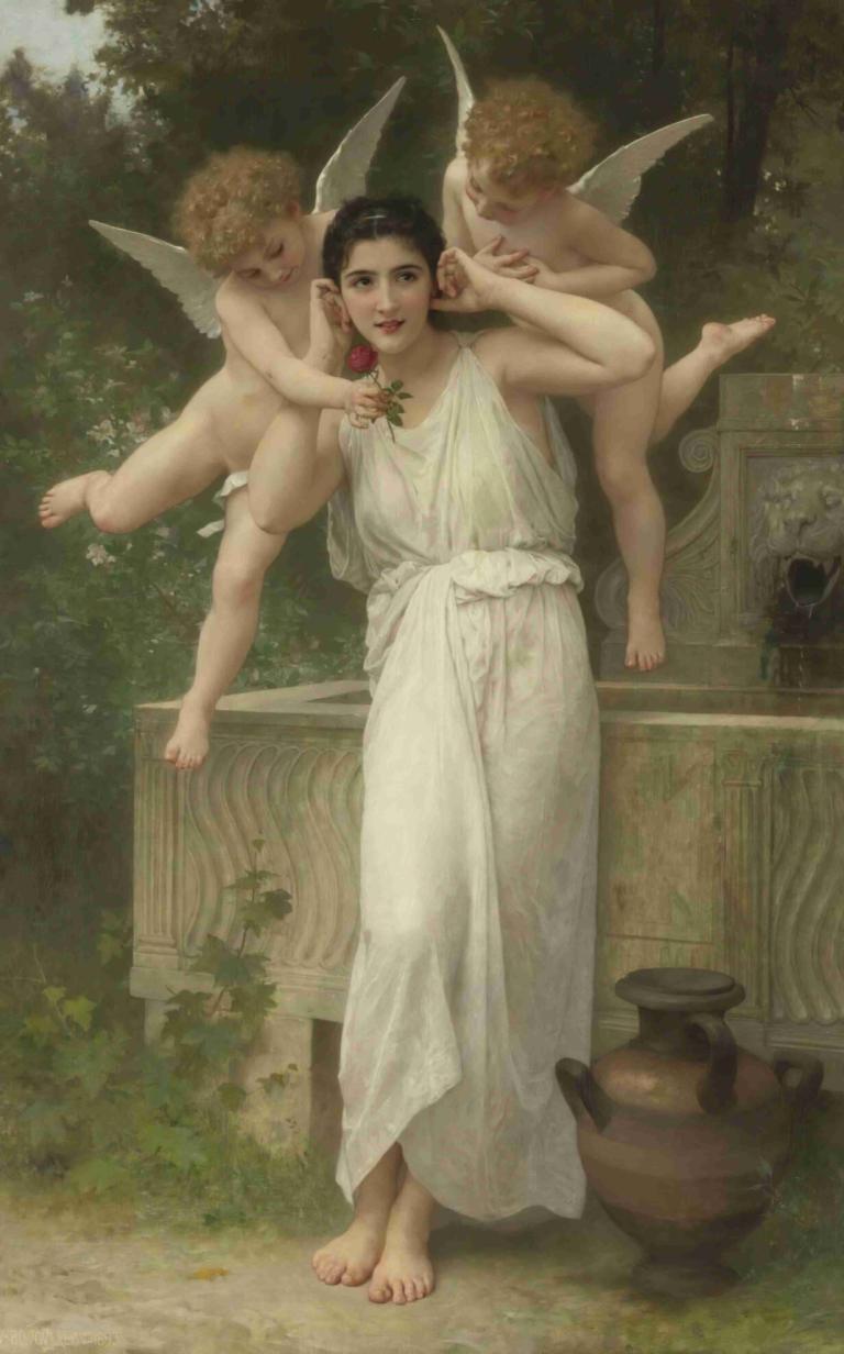 Jeunesse,Pemuda,William-Adolphe Bouguereau,Lukisan cat minyak,Lukisan cat minyak, parodi seni rupa, sayap