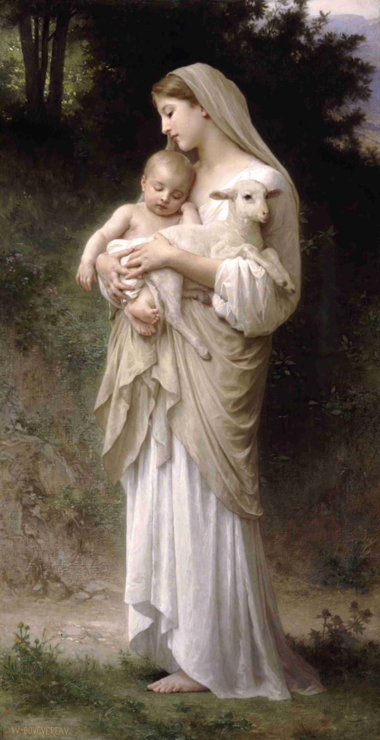 L'Innocence,Nedolžnost,William-Adolphe Bouguereau,Oljna slika,Oljna slika, dojenček, likovna parodija, obleka