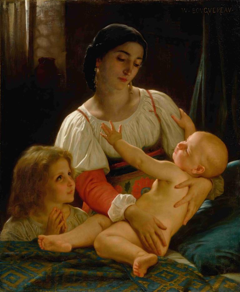 Le Réveil,De duisternis,William-Adolphe Bouguereau,Olieverf,Olieverf, parodie op beeldende kunst