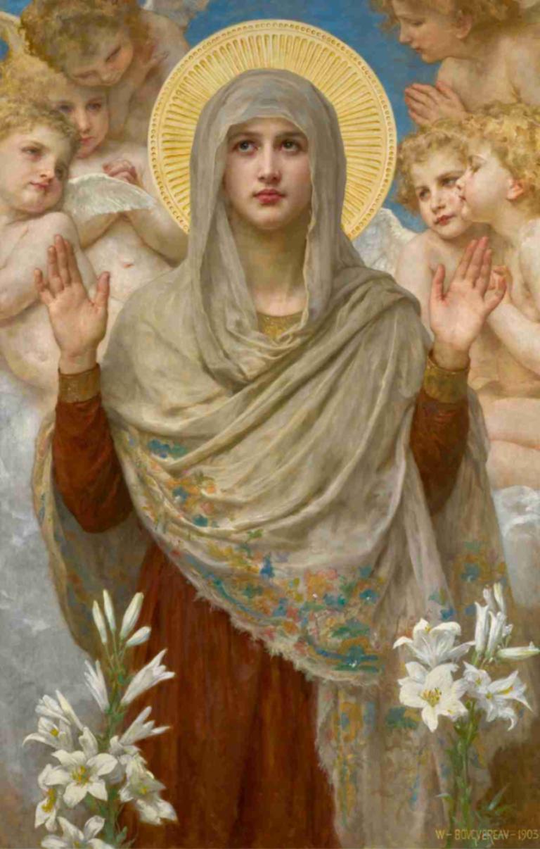 Ora Pro Nobis,William-Adolphe Bouguereau,Olieverf,Olieverf, parodie op beeldende kunst, bloem, realistisch