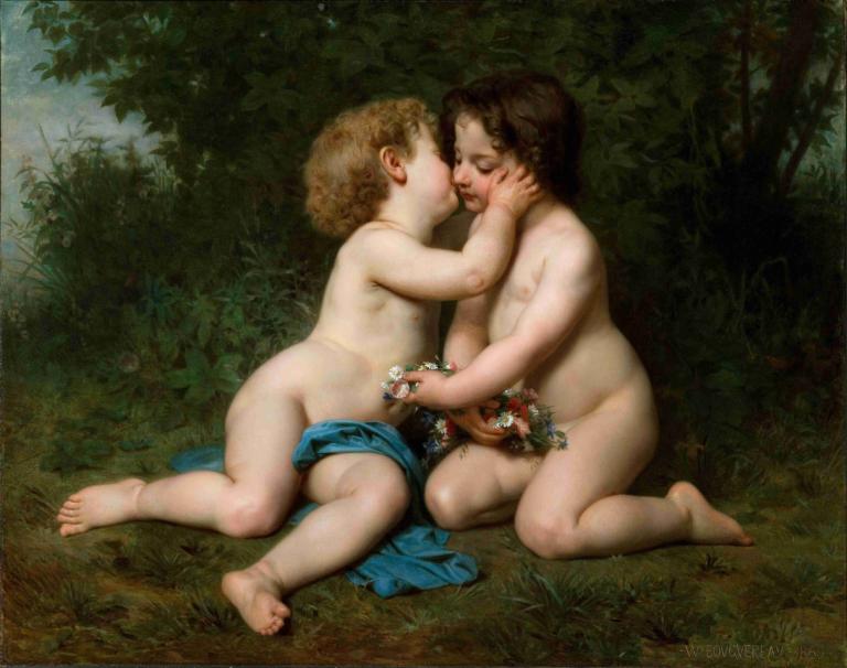 Peace,Vrede,William-Adolphe Bouguereau,Olieverf,Olieverf, parodie op beeldende kunst, naakt, buitenshuis