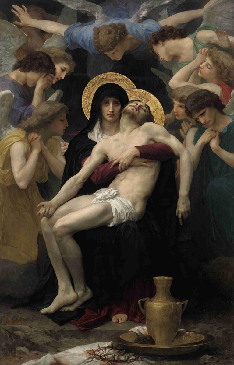 Pieta,William-Adolphe Bouguereau,Pictura in ulei,Pictura in ulei, parodie artistică, înger, aripile