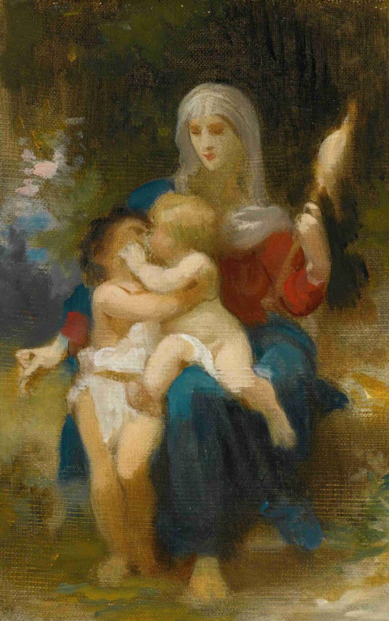 Study For Sainte Famille,생트 파밀 공부하기,William-Adolphe Bouguereau,윌리엄-아돌프 부게로,오일 페인팅,오일 페인팅, 미술 패러디, 풍자적 개작 시문