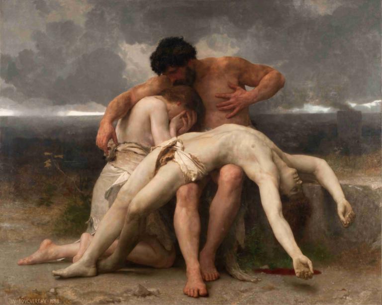 The First Mourning,Duka Cita Pertama,William-Adolphe Bouguereau,Lukisan cat minyak,Lukisan cat minyak