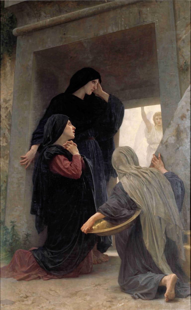 The Three Marys at the Tomb,De tre Marys ved graven,William-Adolphe Bouguereau,Oliemaleri,Oliemaleri