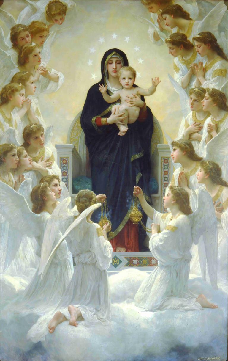 The Virgin With Angels,Jomfruen med engle,William-Adolphe Bouguereau,Oliemaleri,Oliemaleri, kunstparodi