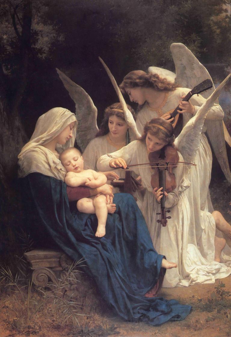 The song of the angels,Englenes sang,William-Adolphe Bouguereau,Oliemaleri,Oliemaleri, kunstparodi