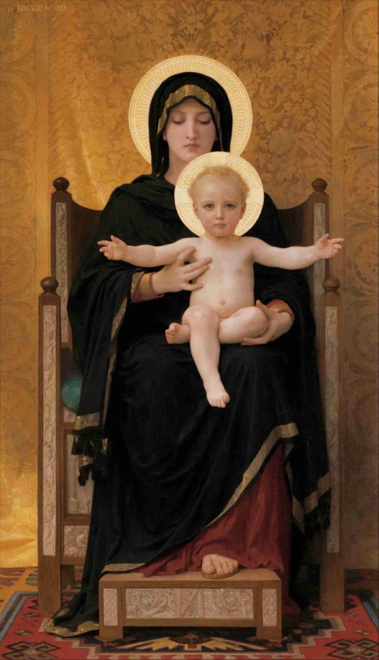 Virgin and Child,Jomfru og Barn,William-Adolphe Bouguereau,Oliemaleri,Oliemaleri, kunstparodi, blond hår