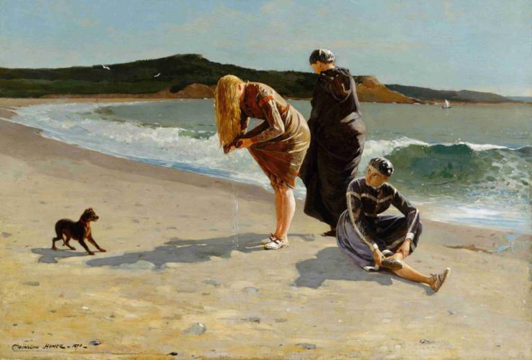 Eagle Head, Manchester, Massachusetts (High Tide),Winslow Homer,Oljemaleri,Oljemaleri, flere gutter, utendørs