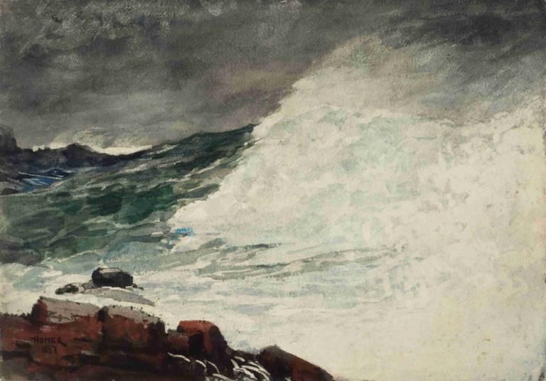 Prout’s Neck, Breaking Wave,Collo di Prout, Onda di rottura,Winslow Homer,Pittura ad olio,Pittura ad olio