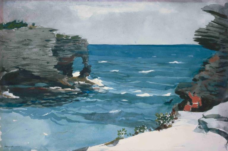 Rocky Shore, Bermuda,ชายฝั่งโลกิ เบอร์มิวด้า,Winslow Homer,วินส์โลว์ โฮเมอร์,จิตรกรรมสีน้ำมัน