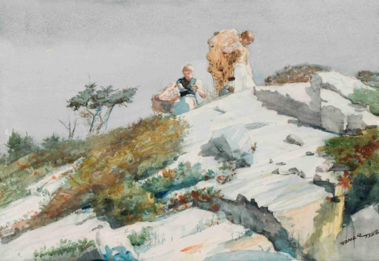 Rough Work,Lavoro grezzo,Winslow Homer,Pittura ad olio,Pittura ad olio, albero, all'aperto, 1 ragazza