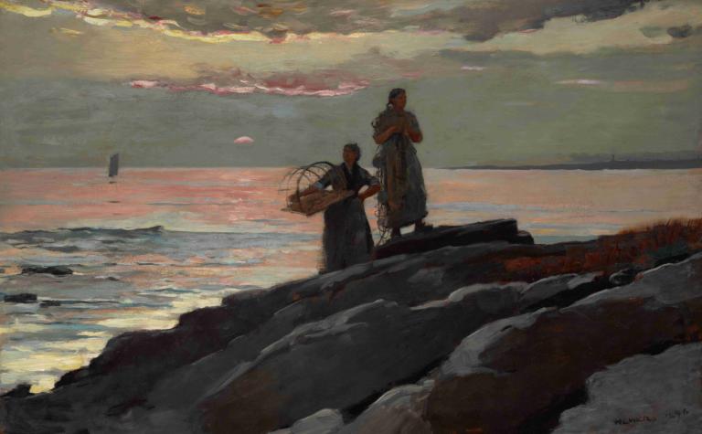 Saco Bay,Baia di Saco,Winslow Homer,Pittura ad olio,Pittura ad olio, all'aperto, sciarpa, nuvola