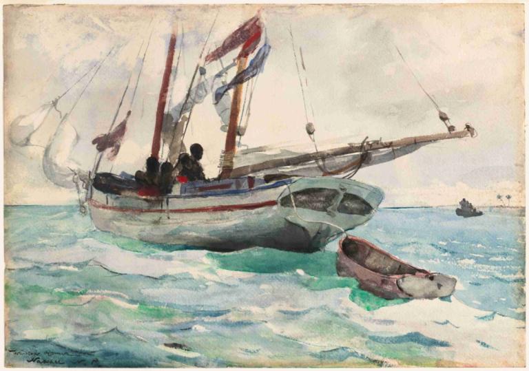 Schooner - Nassau,Goletta - Nassau,Winslow Homer,Pittura ad olio,Pittura ad olio, moto d'acqua