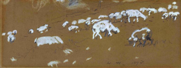 Sheep,Pecora,Winslow Homer,Pittura ad olio,Pittura ad olio, all'aperto, tema marrone, animale