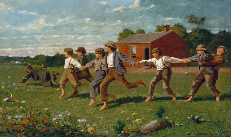 Snap the Whip,Σπάστε το μαστίγιο,Winslow Homer,Ελαιογραφία,Ελαιογραφία, τρέξιμο, πολλά αγόρια