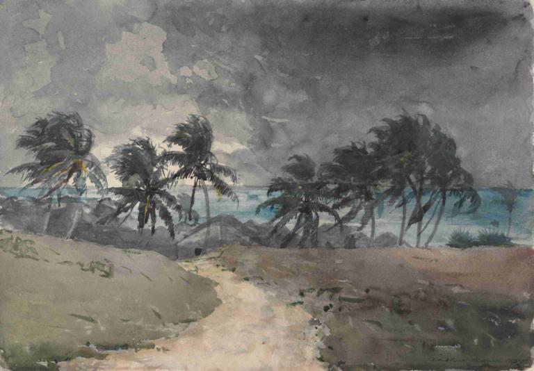 Storm, Bahamas,Καταιγίδα, Μπαχάμες,Winslow Homer,Ελαιογραφία,Ελαιογραφία, δέντρο, όχι ανθρώπους