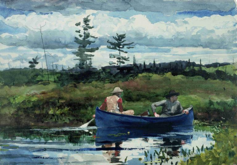 The Blue Boat,La barca blu,Winslow Homer,Pittura ad olio,Pittura ad olio, all'aperto, nuvola